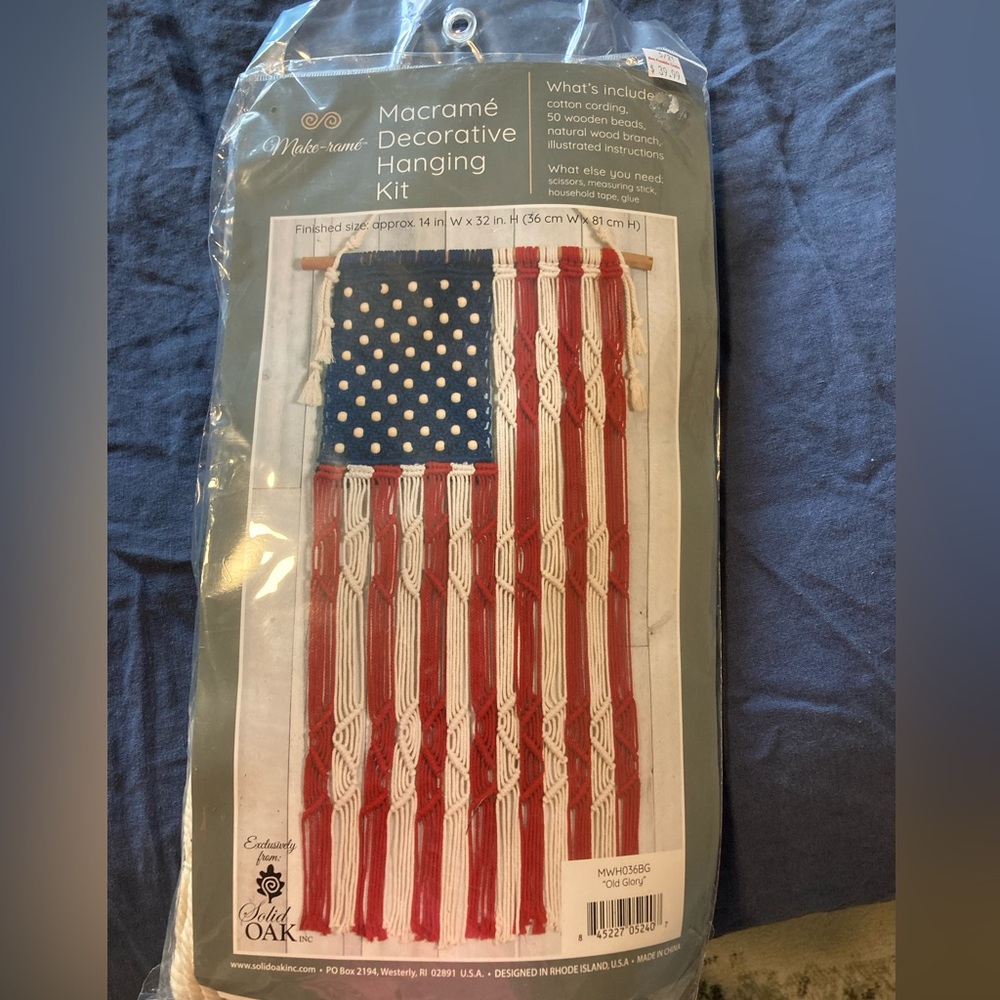 brand new American flag macrame kit